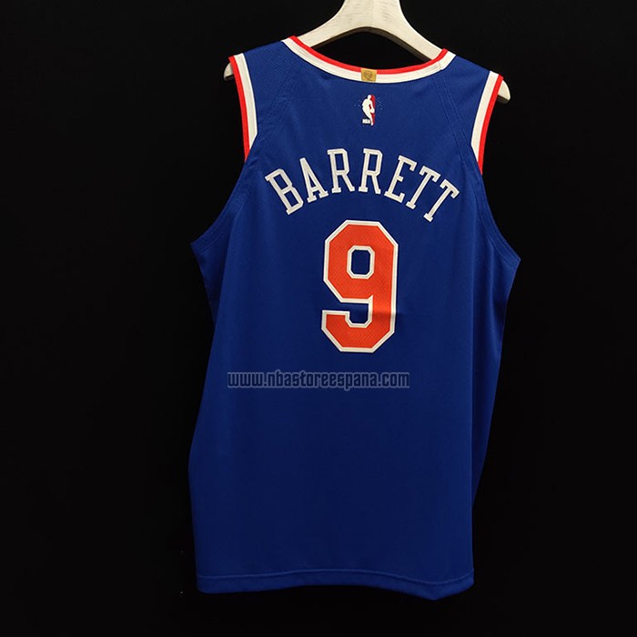Camiseta New York Knicks RJ Barrett NO 9 Icon Autentico Azul